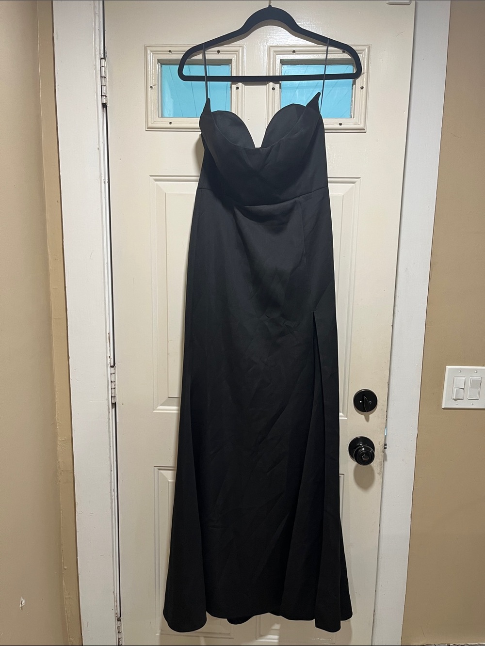 Strapless Black Evening Gown